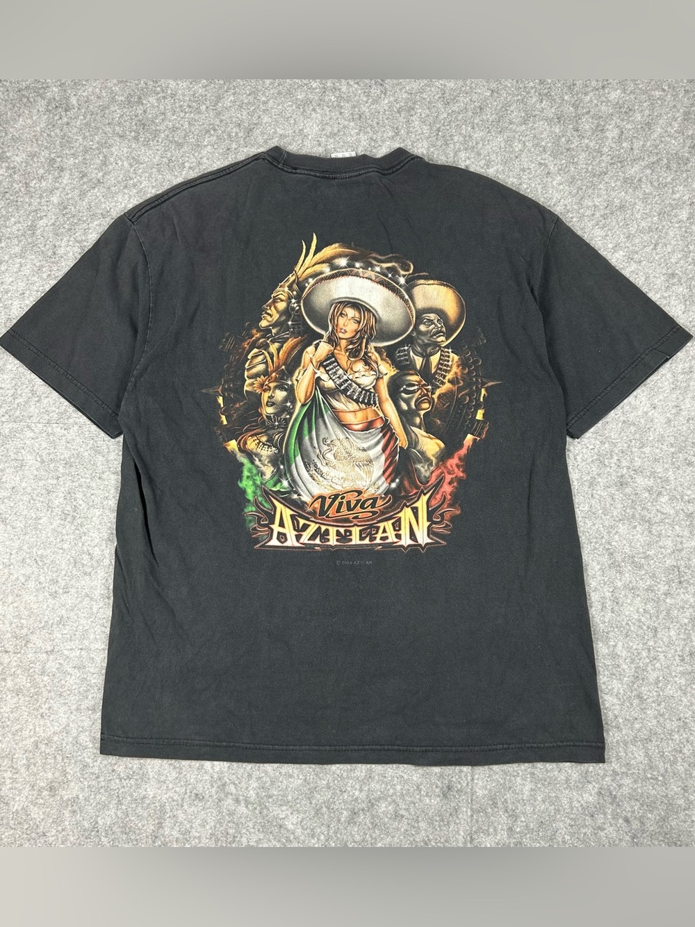 Vintage 2004 Viva Azteca Aztlan Mexican Faded T Shirt Size XL